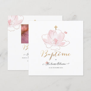 Invitación Aquarelle Les Fluers  Faire-part de Bautismo
