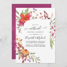 Invitación Aquarelle Wild Flower Online Boda virtual