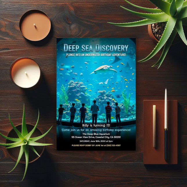 Invitación Aquarium Deep Sea Discovery Birthday Party (Subido por el creador)