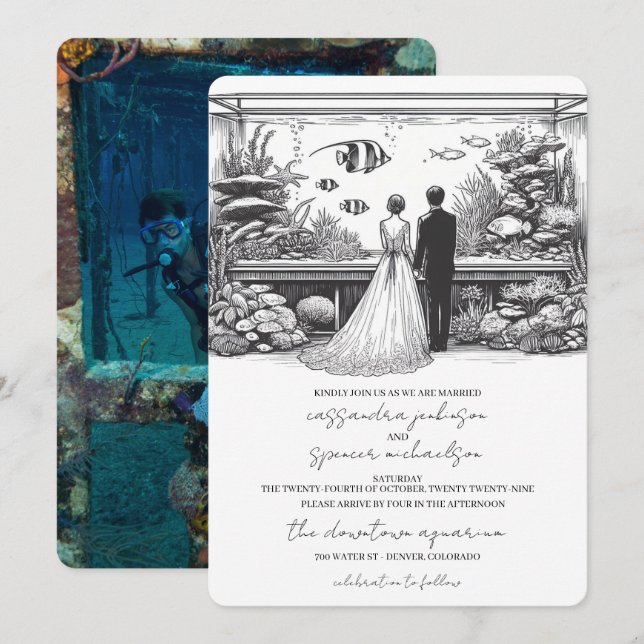 Invitación Aquarium Wedding (Anverso / Reverso)