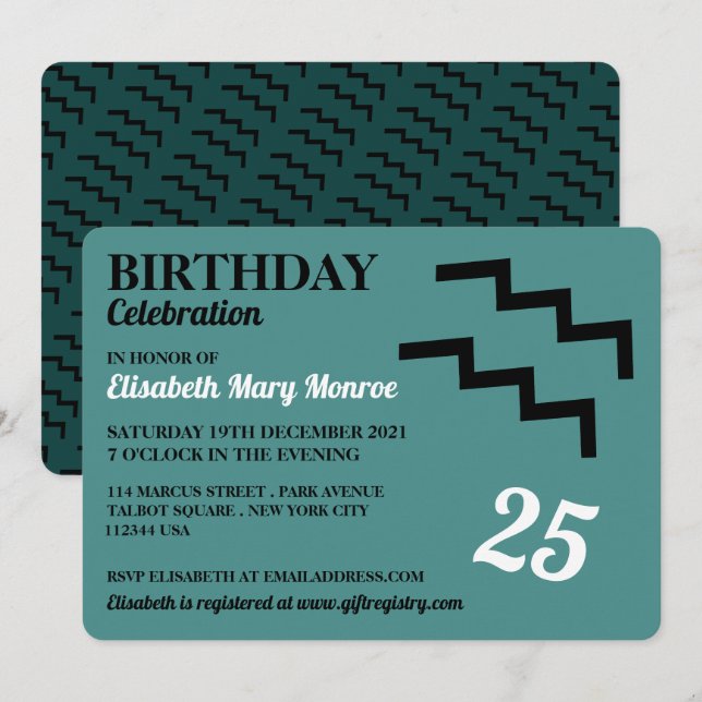 Invitación Aquarius, el que lleva el agua, cumpleaños zodiaco (Anverso / Reverso)