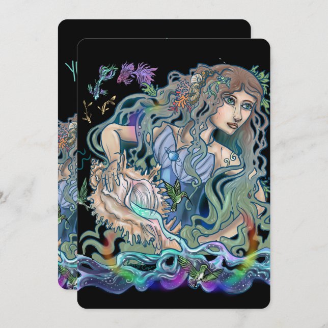 Invitación Aquarius Zodiac (Anverso / Reverso)