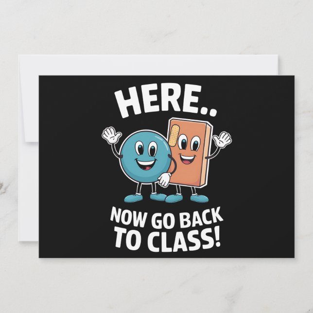 Invitación Aquí Ahora Regrese A Clase Enfermera Escolar Médic (Anverso)