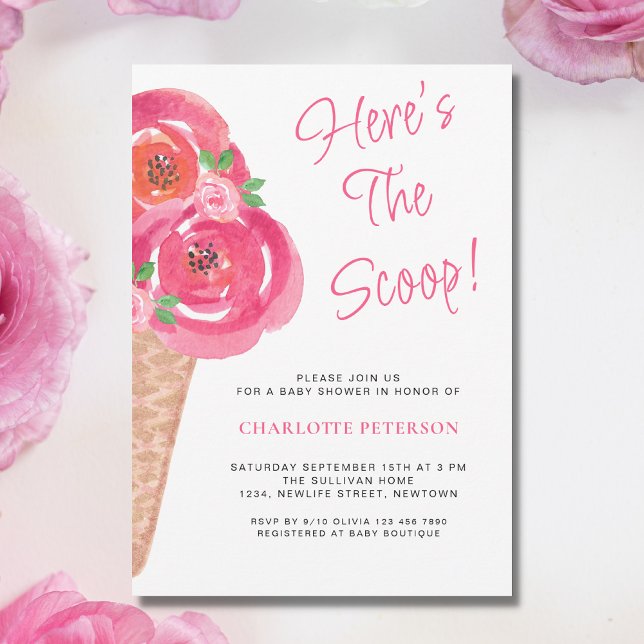 Invitación Aquí está el Baby Shower de los Chicas Scoop (Subido por el creador)