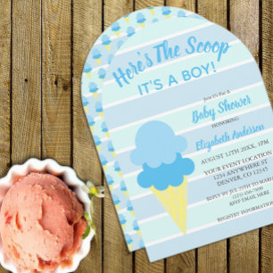 Invitación Aquí está el Baby Shower de verano de Scoop Ice Cr