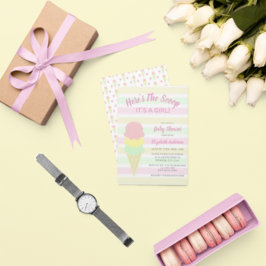 Invitación Aquí está el Baby Shower de verano de Scoop Ice Cr