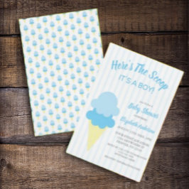 Invitación Aquí está el Baby Shower de verano de Scoop Ice Cr