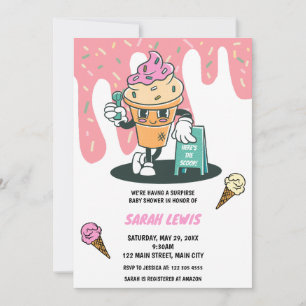 Invitación Aquí está el Baby Shower del Scoop Ice Cream