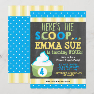 Invitación Aquí está el cumpleaños del Fiesta Scoop Frozen Yo