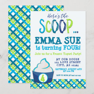 Invitación Aquí está el cumpleaños del Fiesta Scoop Frozen Yo