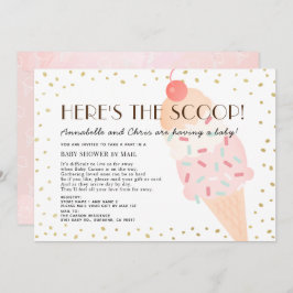 Invitación Aquí está el Scoop Ice Cream Baby Shower por corre