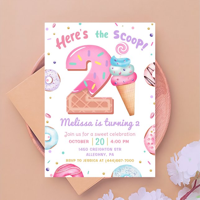 Invitación Aquí está el segundo cumpleaños del Crema de Hielo (Subido por el creador)