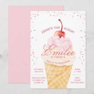 Invitación Aquí está el verano del helado de Scoop