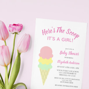 Invitación Aquí Está la Cucharada de Helado Cumpleaños de Ver