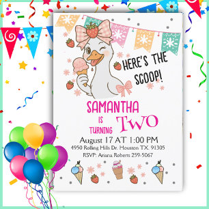Invitación Aquí está la Cucharada Ganso Tonto Cumpleaños