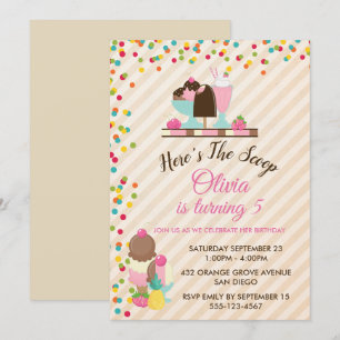 Invitación Aquí está la fiesta de cumpleaños del Crema de Hie