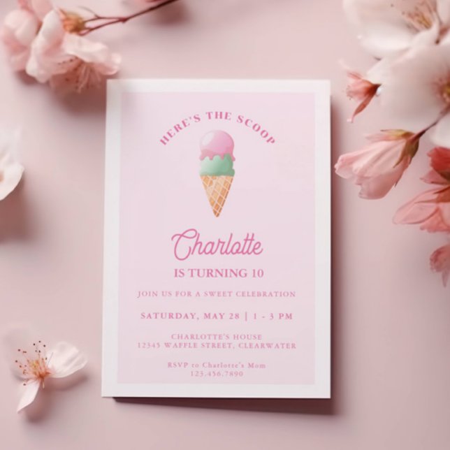 Invitación Aquí está la fiesta de cumpleaños del Crema de Hie (Subido por el creador)