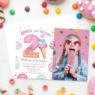 Invitación Aquí está la foto de cumpleaños de Scoop Ice Cream