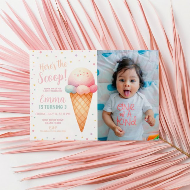 Invitación Aquí está la foto del Crema de Hielo Rosa Scoop Pa (Subido por el creador)