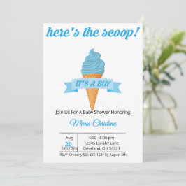 Invitación Aquí está la noticia: ¡es un baby shower de niño!