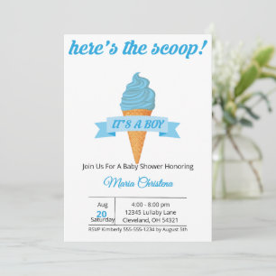 Invitación Aquí está la noticia: ¡es un baby shower de niño!