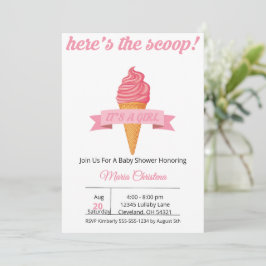 Invitación Aquí está la noticia – ¡Es una niña! Baby Shower
