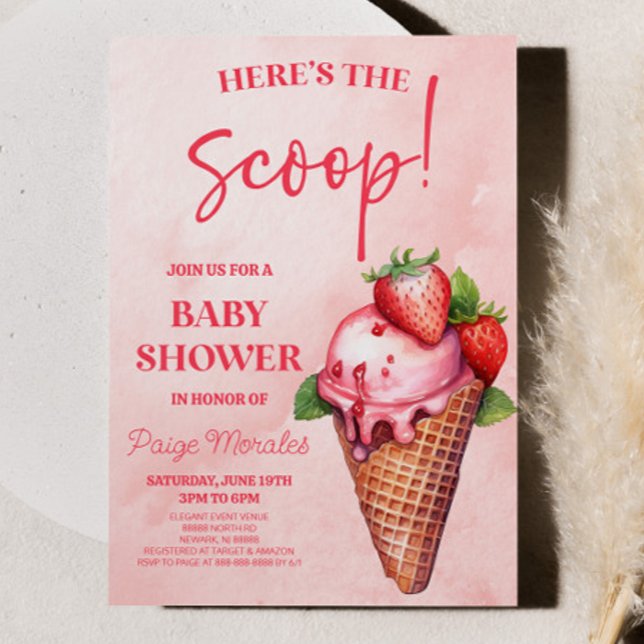 Invitación ¡Aquí está The Scoop! Baby Shower de Crema de hiel (Subido por el creador)