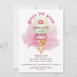 Invitación Aquí están los gemelos Scoop convirtiéndose en fie