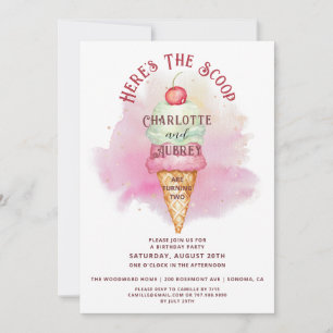 Invitación Aquí están los gemelos Scoop convirtiéndose en fie