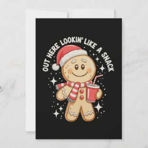 Invitación Aquí fuera pareciendo un snack de jengibre Navidad