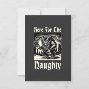 Invitación Aquí por el travieso Krampus, diablo espeluznante