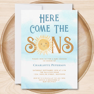 Invitación Aquí Ven El Baby Shower De Los Hijos