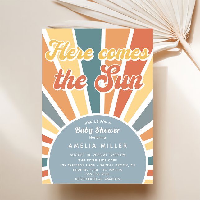 Invitación Aquí viene el arcoiris Baby Shower del Sol (Subido por el creador)