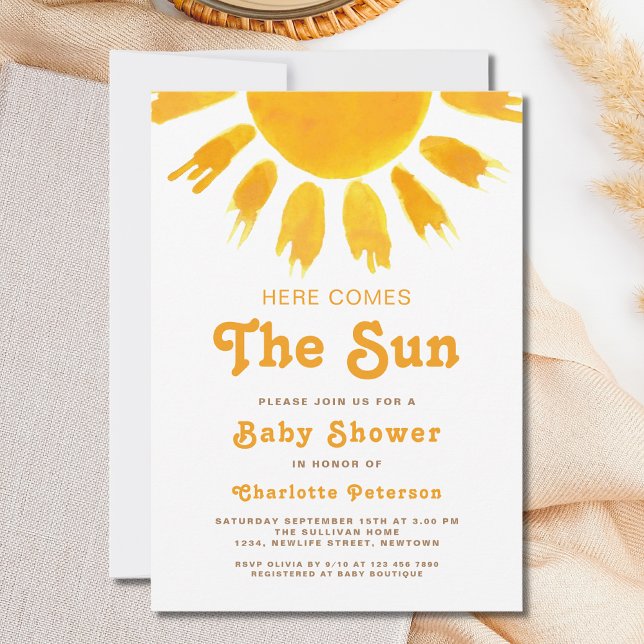 Invitación Aquí Viene El Baby Shower De La Sexo Neutral Del B (Subido por el creador)