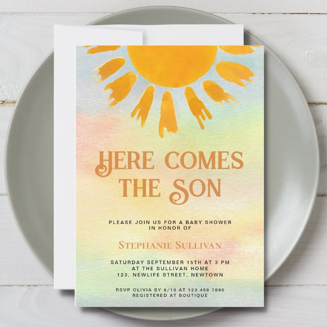Invitación Aquí viene el Baby Shower de los niños (Subido por el creador)