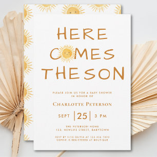 Invitación Aquí Viene El Baby Shower De Son Boho