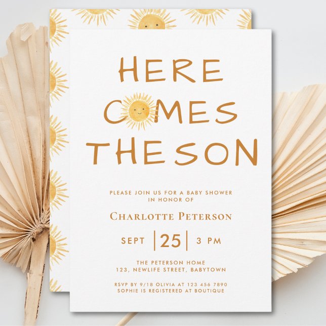 Invitación Aquí Viene El Baby Shower De Son Boho (Subido por el creador)