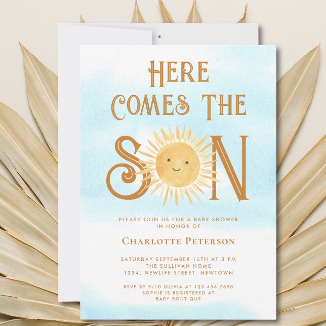 Invitación Aquí Viene El Baby Shower De Son Boho (Subido por el creador)