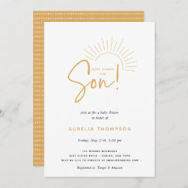 Invitación Aquí Viene El Baby Shower De Son Boho Sun