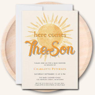 Invitación Aquí Viene El Baby Shower De Son Sun