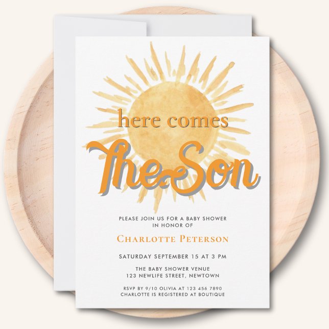 Invitación Aquí Viene El Baby Shower De Son Sun (Subido por el creador)