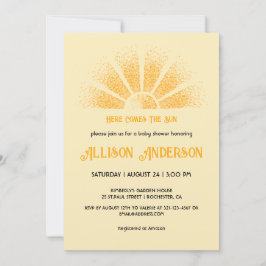 Invitación Aquí viene el Baby Shower de Sun