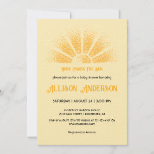 Invitación Aquí viene el Baby Shower de Sun