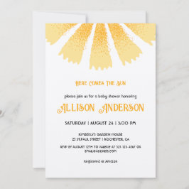 Invitación Aquí viene el Baby Shower de Sun