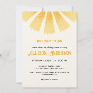Invitación Aquí viene el Baby Shower de Sun