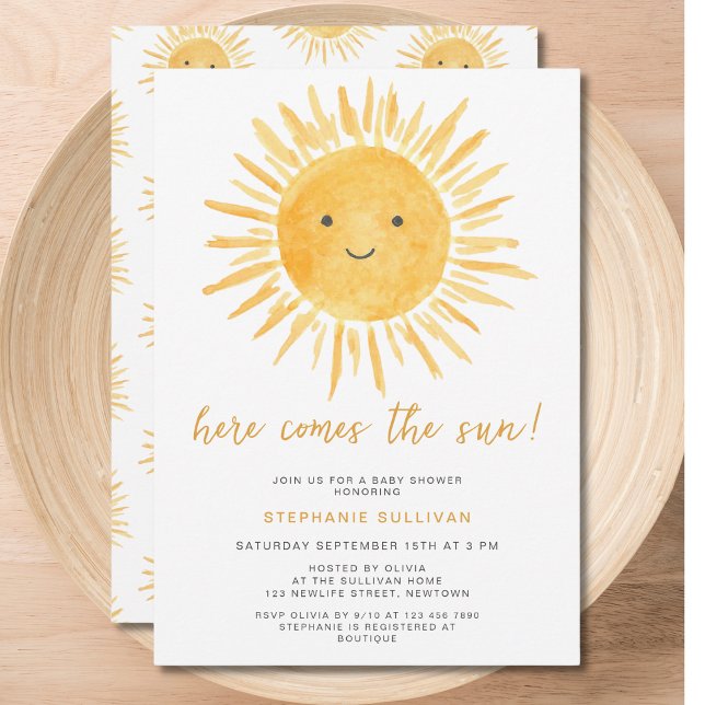 Invitación Aquí Viene El Baby Shower De Sun (Subido por el creador)
