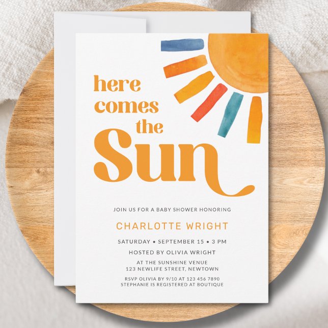 Invitación Aquí viene el Baby Shower de Sun (Subido por el creador)