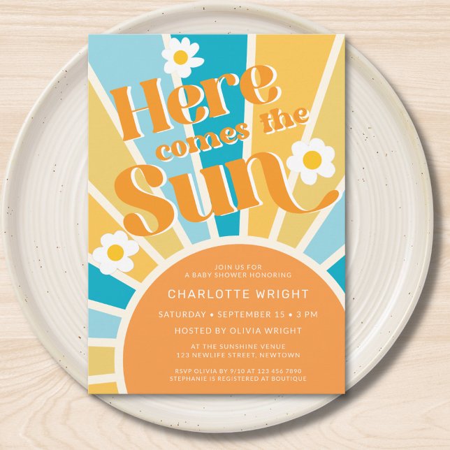 Invitación Aquí Viene El Baby Shower De Sun (Subido por el creador)