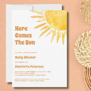 Invitación Aquí Viene El Baby Shower De Sun Boho