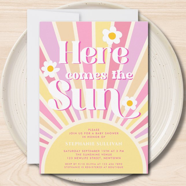 Invitación Aquí Viene El Baby Shower De Sun Chica (Subido por el creador)